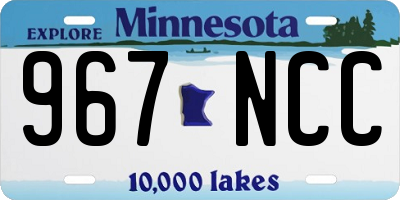 MN license plate 967NCC