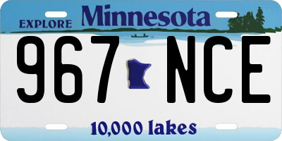 MN license plate 967NCE