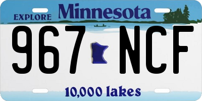 MN license plate 967NCF