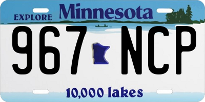 MN license plate 967NCP