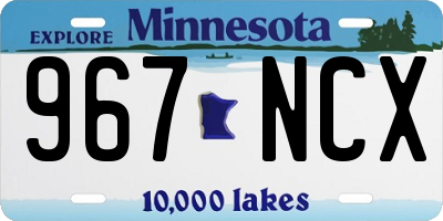 MN license plate 967NCX