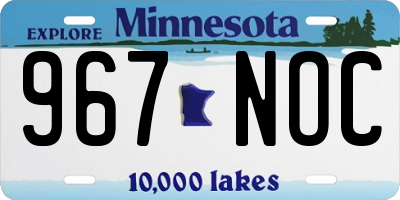 MN license plate 967NOC