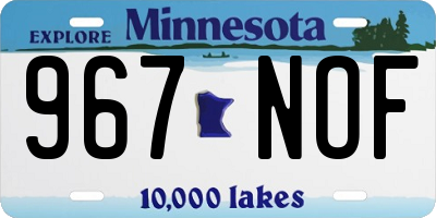 MN license plate 967NOF