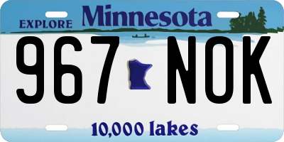 MN license plate 967NOK