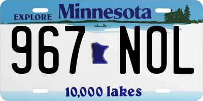MN license plate 967NOL