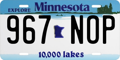 MN license plate 967NOP