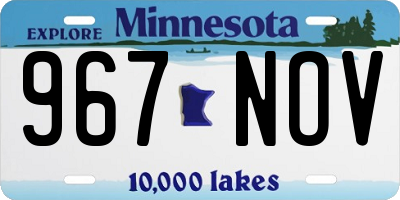 MN license plate 967NOV