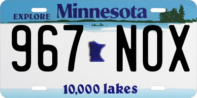 MN license plate 967NOX