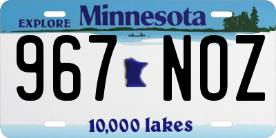 MN license plate 967NOZ