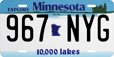 MN license plate 967NYG