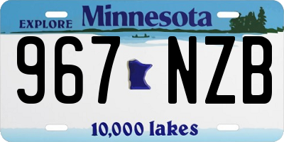 MN license plate 967NZB