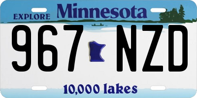 MN license plate 967NZD