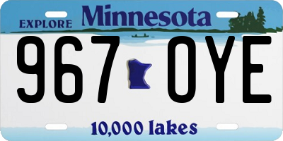 MN license plate 967OYE