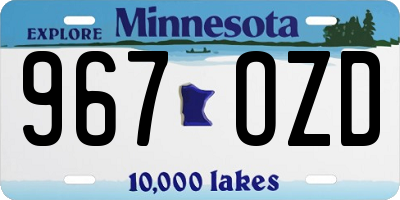 MN license plate 967OZD