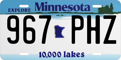 MN license plate 967PHZ