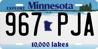 MN license plate 967PJA