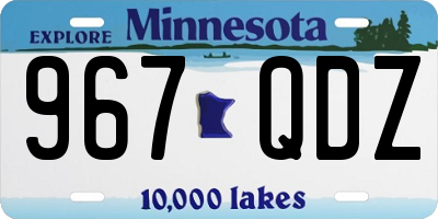 MN license plate 967QDZ