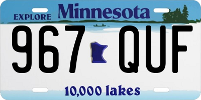 MN license plate 967QUF
