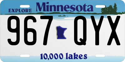 MN license plate 967QYX