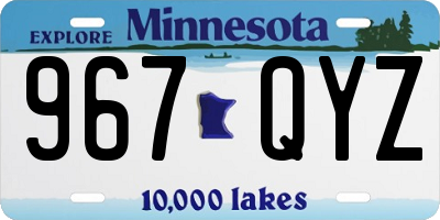MN license plate 967QYZ