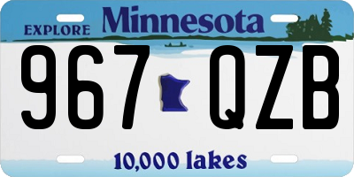 MN license plate 967QZB