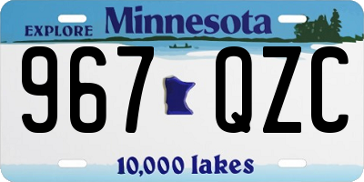 MN license plate 967QZC