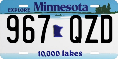 MN license plate 967QZD