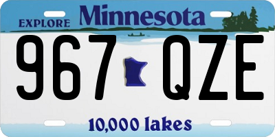 MN license plate 967QZE