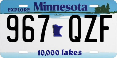 MN license plate 967QZF