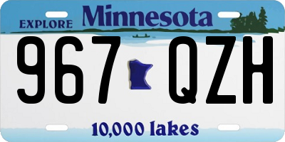 MN license plate 967QZH