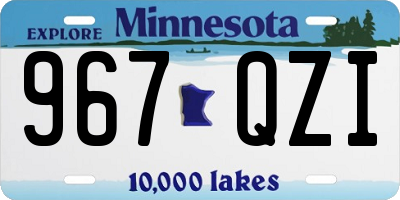 MN license plate 967QZI