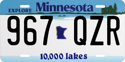 MN license plate 967QZR