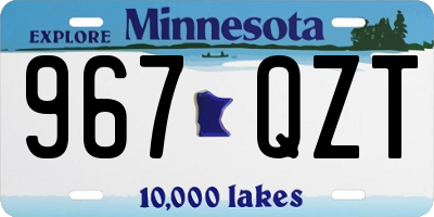 MN license plate 967QZT