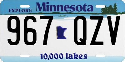 MN license plate 967QZV