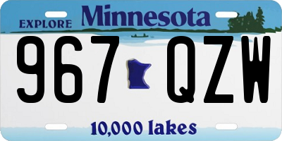 MN license plate 967QZW