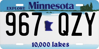 MN license plate 967QZY