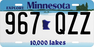 MN license plate 967QZZ