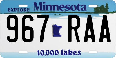 MN license plate 967RAA