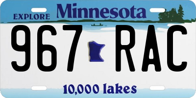 MN license plate 967RAC