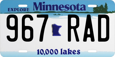MN license plate 967RAD