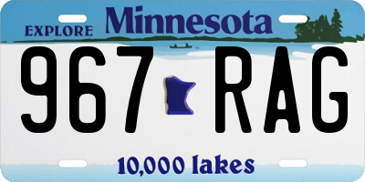 MN license plate 967RAG