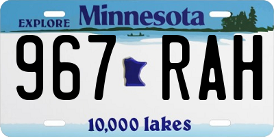 MN license plate 967RAH