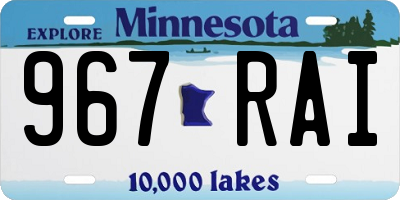 MN license plate 967RAI