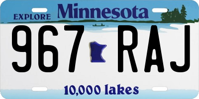 MN license plate 967RAJ