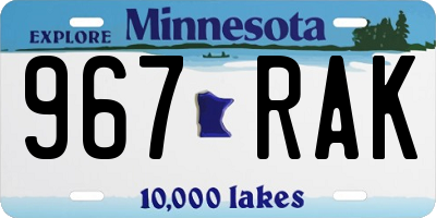 MN license plate 967RAK