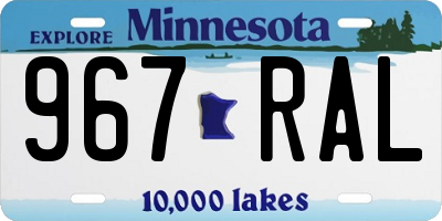 MN license plate 967RAL