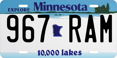 MN license plate 967RAM