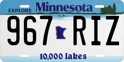 MN license plate 967RIZ