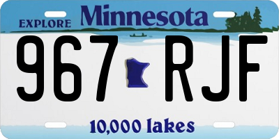 MN license plate 967RJF