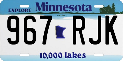 MN license plate 967RJK